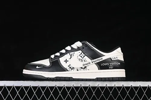 All categories Nk SB Dunk Series Nk SB Dunk Low High-end customized low-top sneakers Nike SB Dunk Low LV co-branded off-white and black print High-end customized low-top casual sneakers XD1588-236